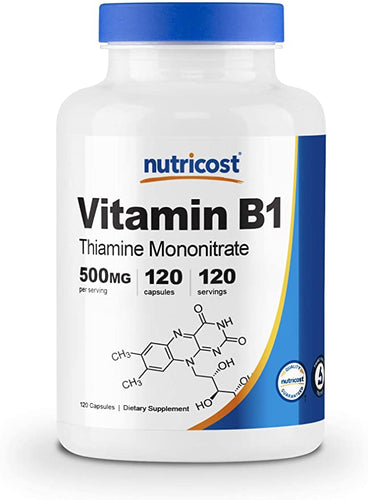 Nutricost Vitamin B1 (Thiamine) 500mg, 120 Capsules