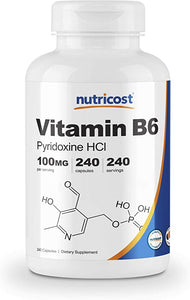 Nutricost Vitamin B6 (Pyridoxine HCl) 100mg, 240 Capsules